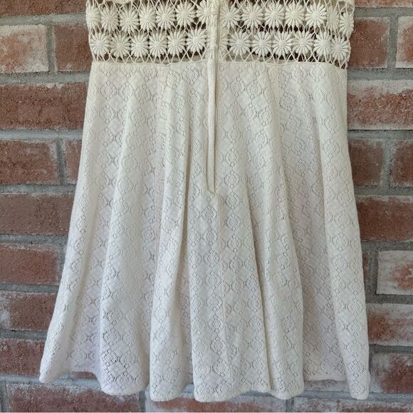 Free People Daisy Cutout Lace Mini Dress Women’s 2 Offwhite Cream Fit Flare - Picture 9 of 9